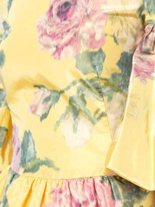 Marchesa floral print off-shoulder blouse