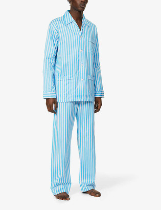 Derek Rose Wellington cotton-poplin pyjama set - ShopStyle Pajamas