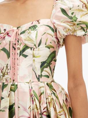 Dolce & Gabbana Floral-print Silk-shantung Bustier Dress - Womens - Pink Multi