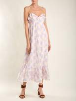 Thumbnail for your product : Athena Procopiou - Violet's Whisper Lace-trimmed Maxi Dress - Womens - Purple Multi