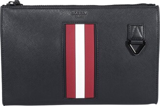 Bally stripe-detail Clutch Bag - Black