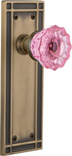 Nostalgic Warehouse Mission Plate with Crystal Pink Door Knob