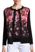 Thumbnail for your product : St. John Knit Floral-Print Cardigan