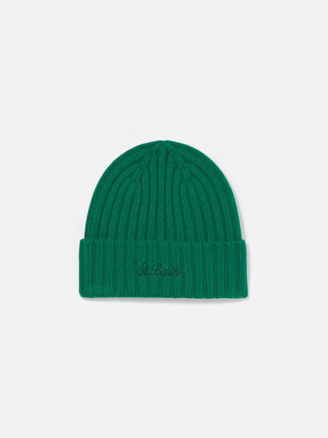 MC2 Saint Barth Man Green Cashmere Blend Hat Wengen With Barth