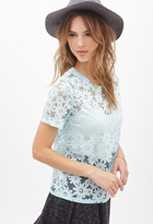 Thumbnail for your product : Forever 21 Daisy-Patterned Mesh Tee