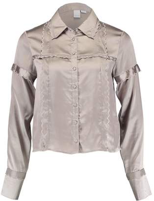 Lost Ink SCALLOP EDGE Shirt silver