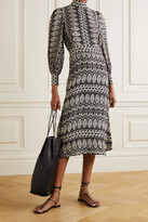 Thumbnail for your product : Officine Generale Josephine Printed Woven Midi Dress - Black