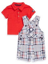 Thumbnail for your product : Little Me 'Baseball Little League' Polo & Short Overalls (Baby Boys)