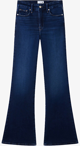 Good American Womens Indigo1020 x Dolly's Joleans By Dolly Parton Flared-Leg High-Rise Denim Jeans 18