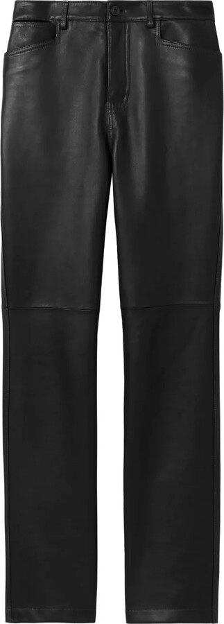 Proenza Schouler White Label Leather Straight-Leg Trousers