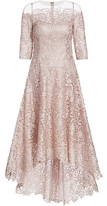 Teri Jon by Rickie Freeman Floral Lace A-Line Dress