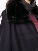 Thumbnail for your product : Fay Faux Fur-Trim Single-Breasted Coat