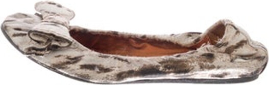 Lanvin Ballet Flats Neutrals Animal Print Round-Toes with Bow Accents Size not listed, estimated from measurements.