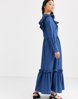 Thumbnail for your product : Selected denim prairie maxi dress