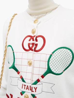 Gucci Logo-embroidered Reversible Cardigan - Ivory