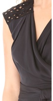Thumbnail for your product : Catherine Malandrino Silk Romper with Eyelet Shoulders
