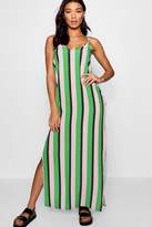 Thumbnail for your product : boohoo Plunge Striped Maxi Dress