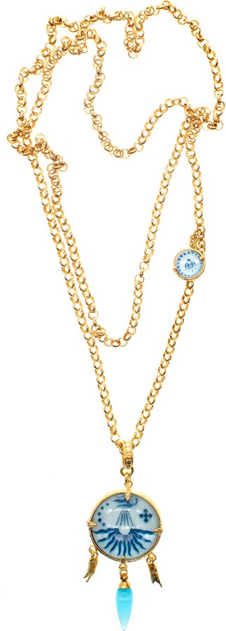 GEM Kingdom Blue / Gold Lunar Glow Necklace