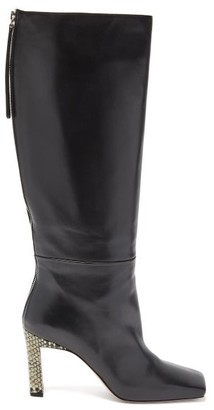 Wandler Isa Python-effect Heel Knee-high Leather Boots - Womens - Black Multi Wandler Isa Python-effect Heel Knee-high Leather Boots - Womens - Black Multi
