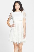 Thumbnail for your product : Eva Franco 'Mira' Lace & Crepe Popover Dress