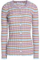 Thumbnail for your product : Sonia Rykiel Striped Ribbed Cotton-Blend Cardigan