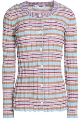 Sonia Rykiel Striped Ribbed Cotton-Blend Cardigan