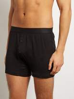 Thumbnail for your product : Sunspel Double Button Cotton Jersey Boxer Trunks - Mens - Black