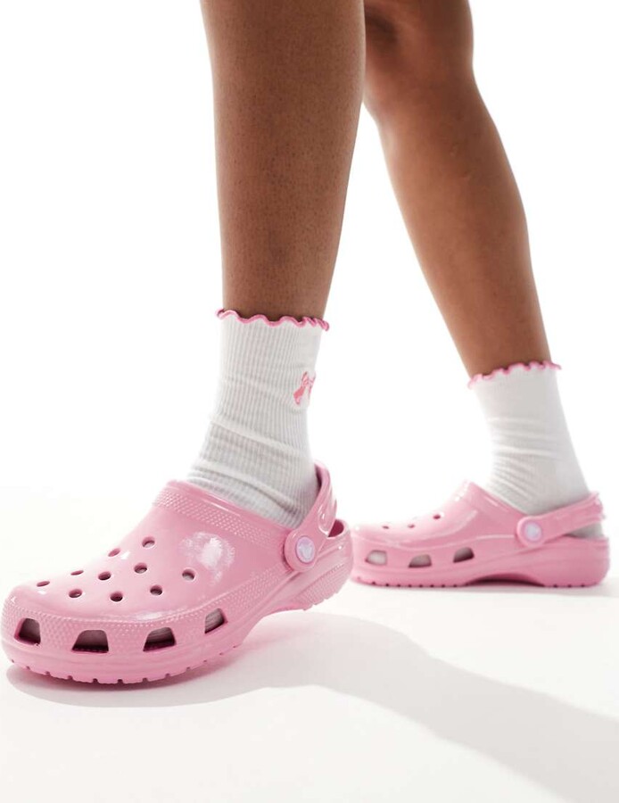Crocs Classic Clogs In High Shine Pink Tweed ShopStyle