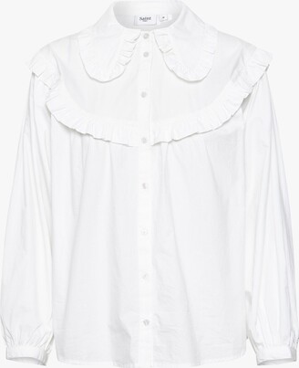 Saint Tropez Ivanka Frill Cotton Shirt, Bright White
