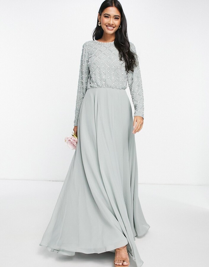 Sleeve Asos Grey Prom Dress ASOS DESIGN Bridesmaid Maxi Dress With