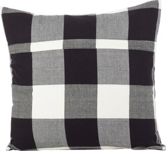 Saro Lifestyle Buffalo Check Plaid Design Cotton Throw Pillow, 20" x 20"