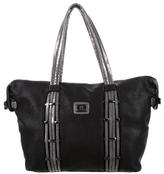 Thumbnail for your product : Christian Lacroix Embossed Leather-Trimmed Tote
