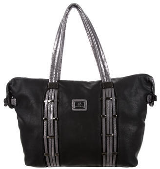 Christian Lacroix Embossed Leather-Trimmed Tote