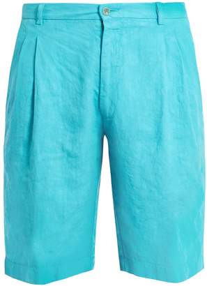 Etro Mid-rise linen shorts