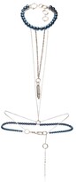 Thumbnail for your product : Marine Serre Whistle-pendant Beaded-chain Harness Belt - Blue