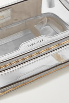 Thumbnail for your product : Anya Hindmarch Inflight Metallic Leather-trimmed Perspex Cosmetics Case - Silver