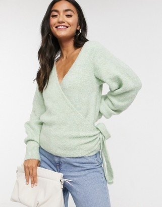 green wrap jumper