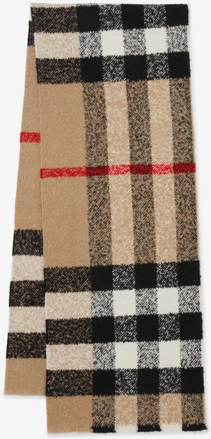 Burberry Check Cashmere Wool Silk Bouclé Scarf ShopStyle Scarves
