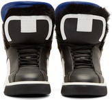 Thumbnail for your product : Fendi Black Fur Bugs High-Top Sneakers