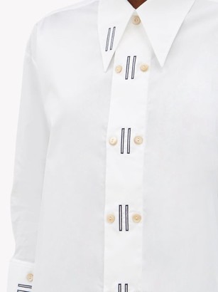 Palmer Harding Marcai Embroidered Point-collar Cotton-blend Shirt - White