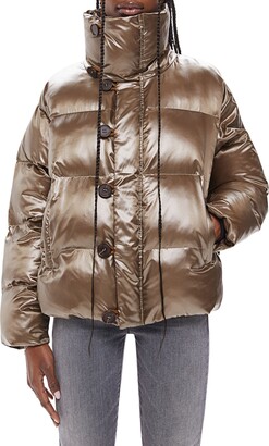 Remy Hooded Metallic Puffer Jacket