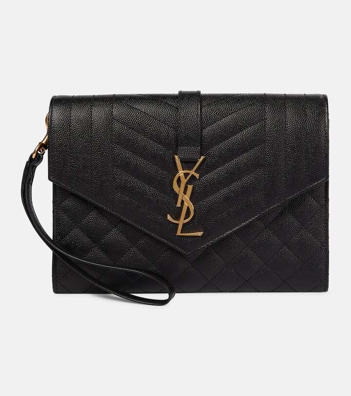 Yves Saint Laurent Envelope Flap Matelasse Leather Wallet