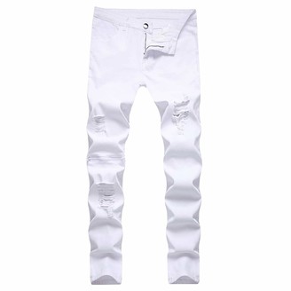 white destroyed jeans mens