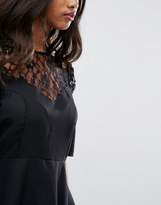 Thumbnail for your product : ASOS Design Puff Sleeve Lace Tea Blouse