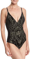 Thumbnail for your product : I.D. Sarrieri Obsidian Triangle-Cup Lace Bodysuit