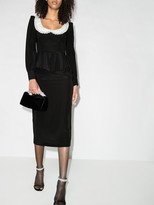 Thumbnail for your product : Alessandra Rich Embroidered Collar Long-Sleeve Dress