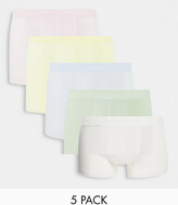 Thumbnail for your product : ASOS DESIGN 5 pack trunks in pastel tones