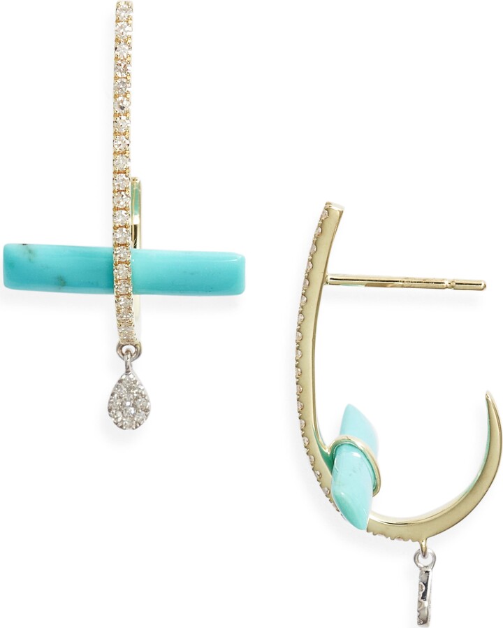 Meira T Turquoise Bar Drop Earrings