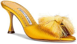 Manolo Blahnik Railda 70 Sandal in Yellow | FWRD