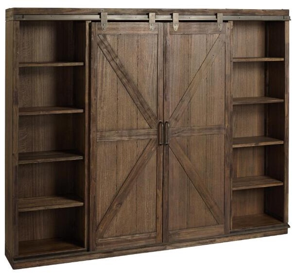 Alder Wood Farmhouse Barn Door Bookshelf ShopStyle Home Office